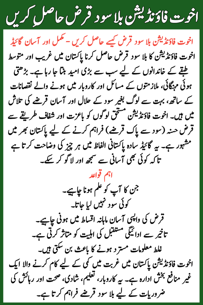 How to Get Akhuwat Foundation Interest-Free Loan