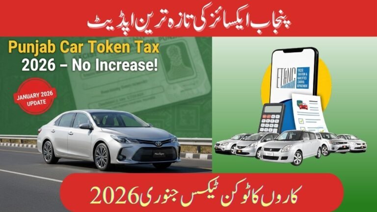 Punjab Excise Token Tax Rates for Cars
