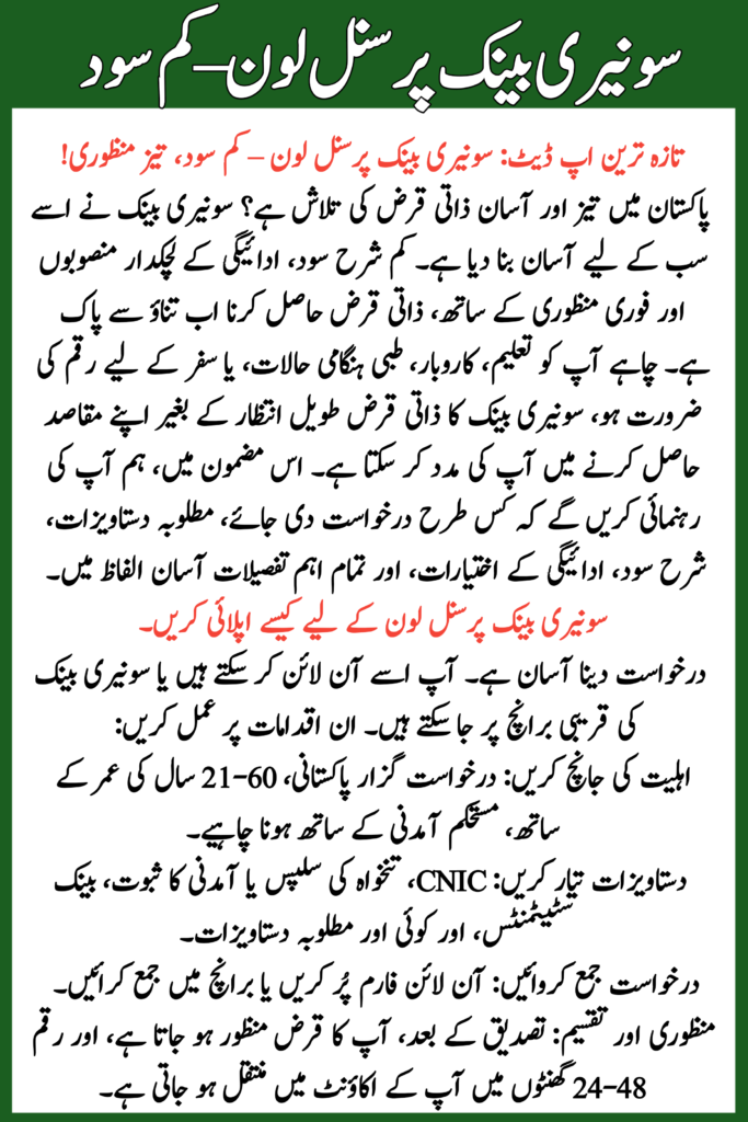 Soneri Bank Personal Loan