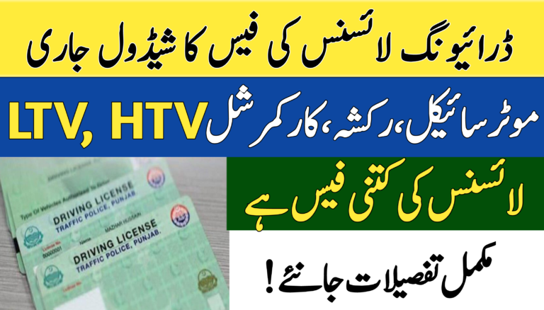 Driving License Fees in Punjab