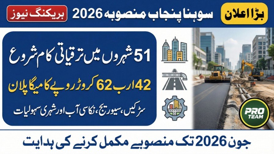 Work Begins on “Maryam Nawaz’s Sona Punjab” Projects in 51 Cities Across Punjab