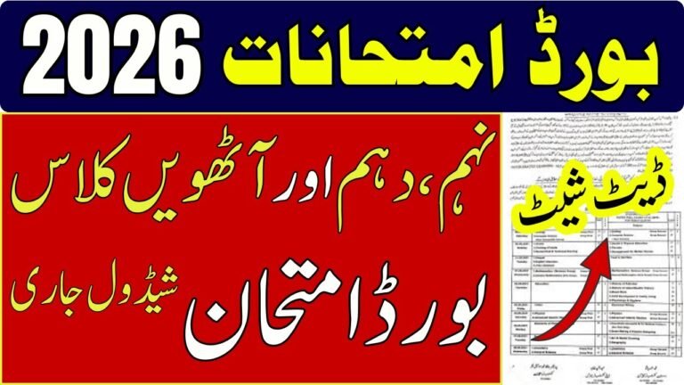 8th Class Annual Exams 2026 – Punjab Boards Date Sheet, Exam Start Date & Complete Details