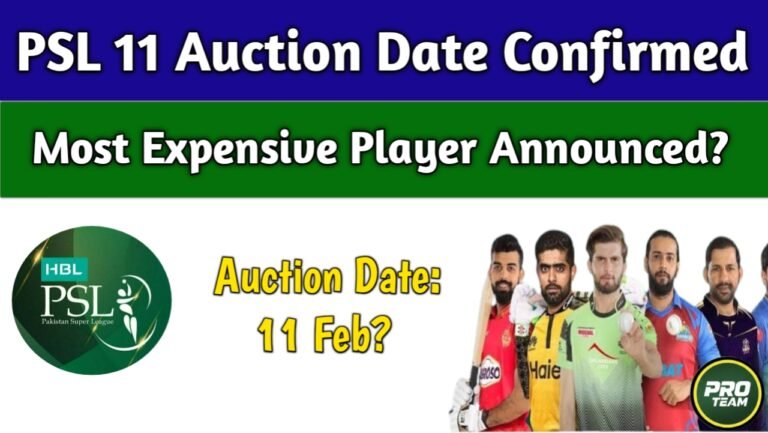 PSL 11 Auction Date Confirmed: Who Will Be the Most Expensive Player in 2026?