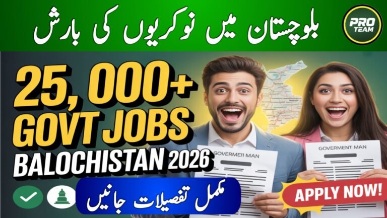 Balochistan Government Jobs 2026: 25,000+ Vacancies Announced