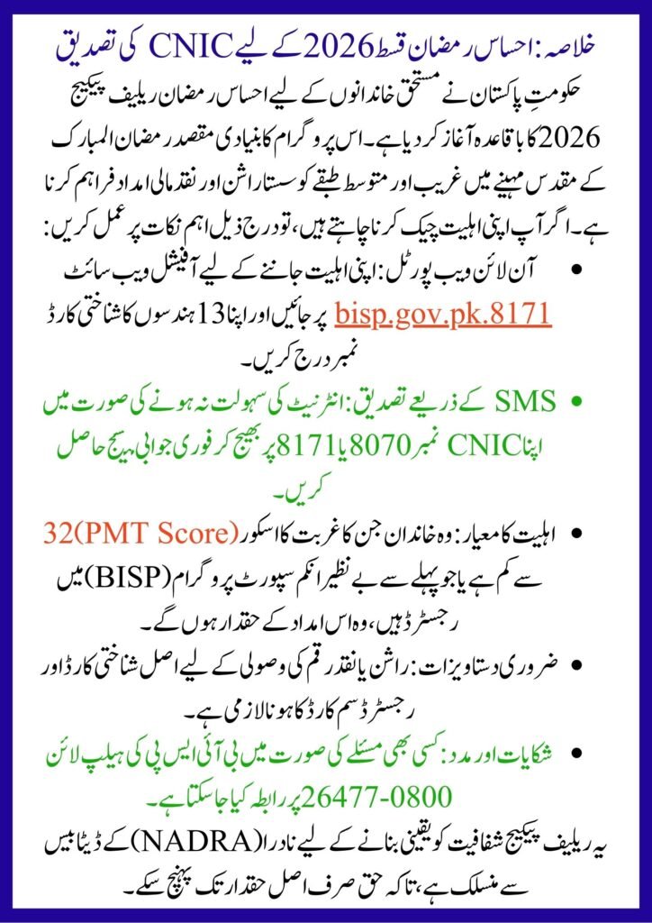 Process for Ehsaas Ramazan